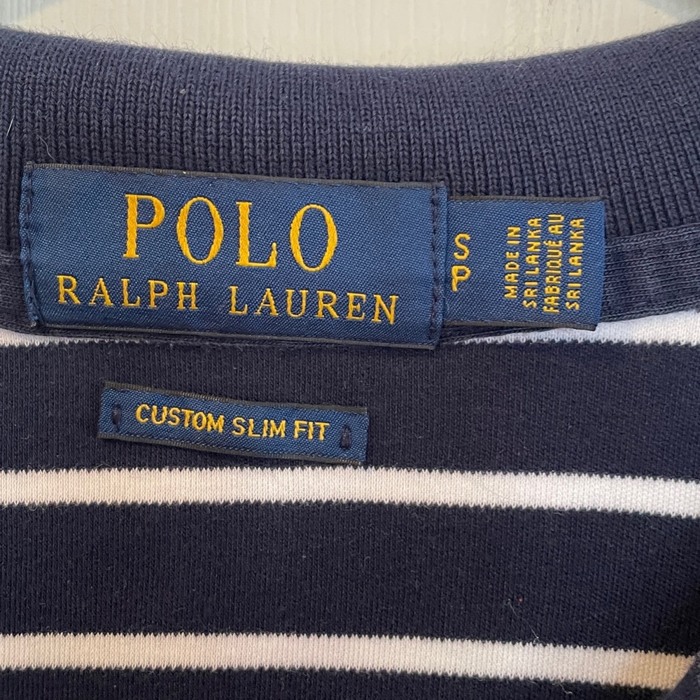 Polo Ralph Lauren Size SP Navy and White Striped Polo Shirt - Picture 6 of 10
